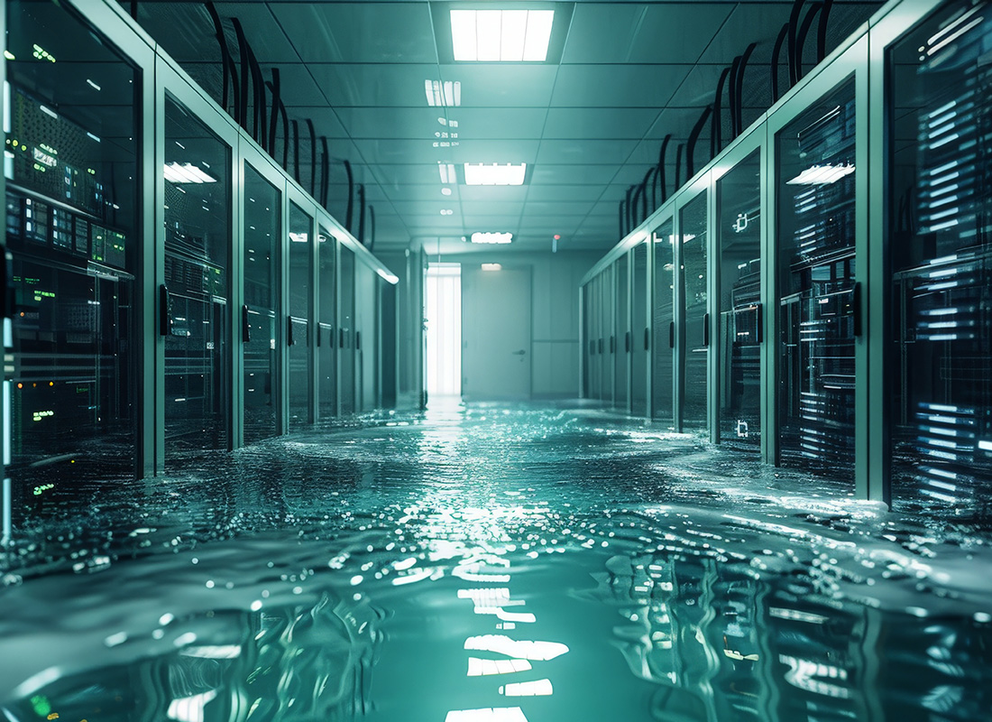 river flowing in a datacenter depicting natural disaster recovery --chaos 10 --ar 16:9 --style raw --stylize 200 Job ID: f1baecf4-e4d9-40b0-9383-298f19625aad